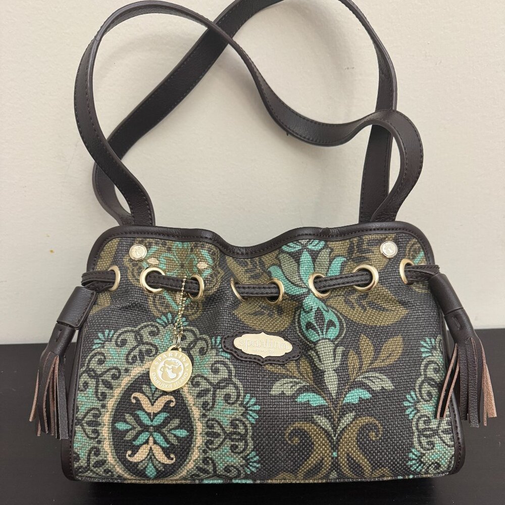 Spartina 449 Shoulder Bag - Daufuskie Island Green Brown Floral Design
